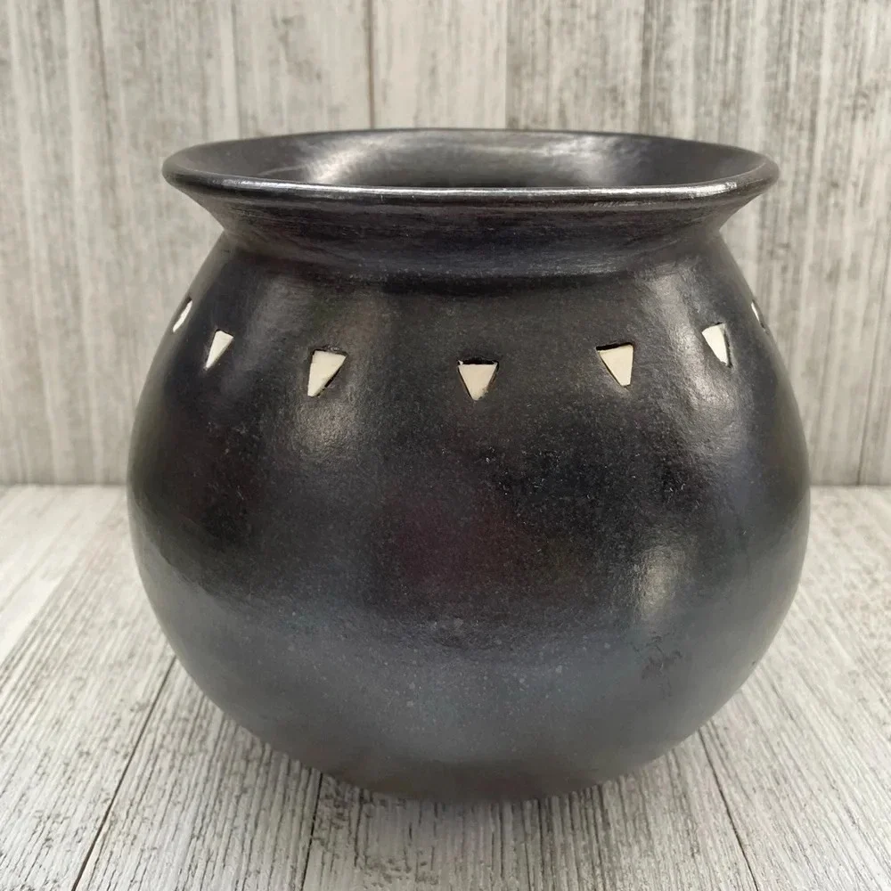 Beautiful ceramic dark brown Vase Bohemian